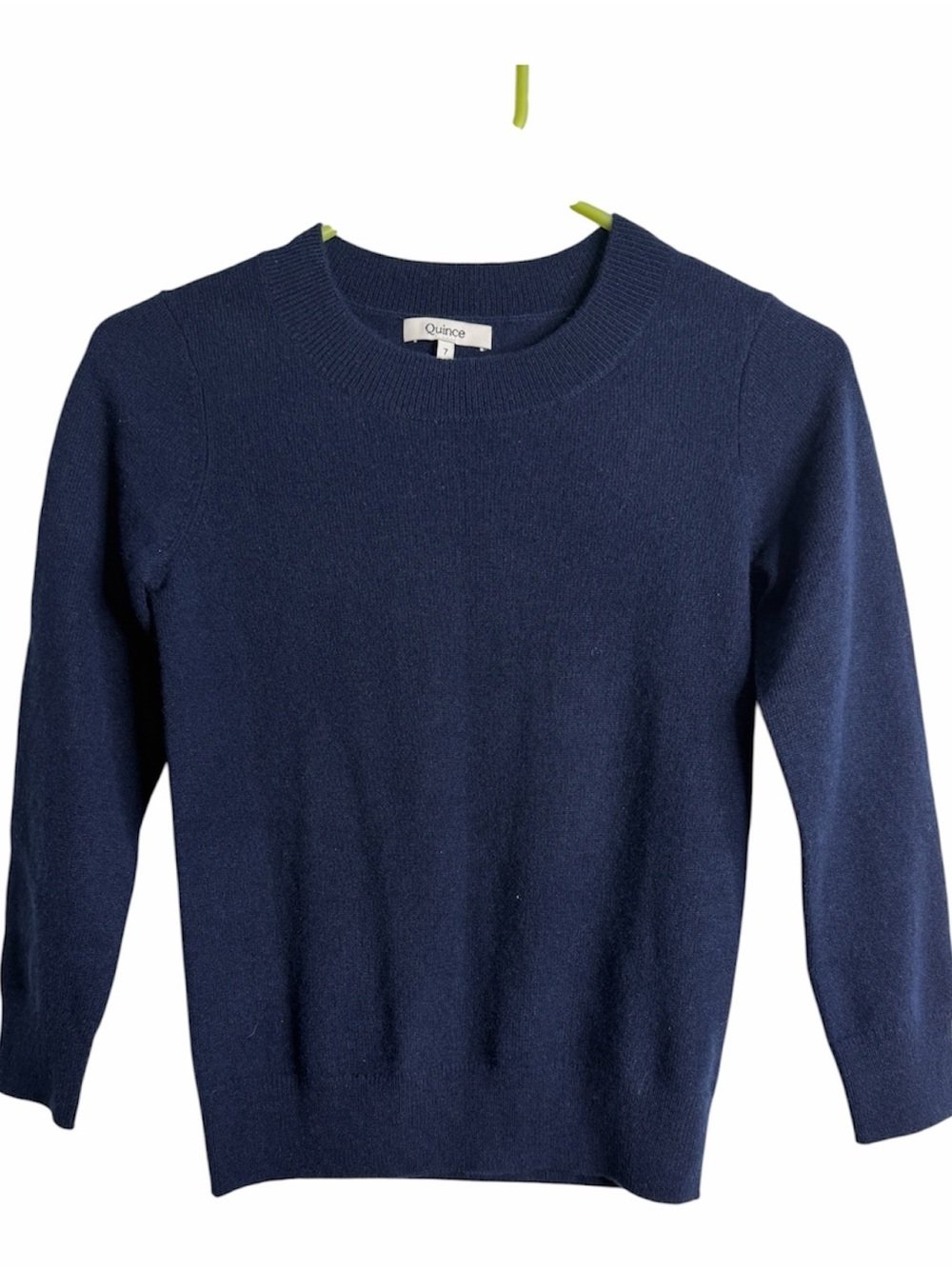 Quince Kids Navy Cashmere Crewneck Sweater Size 7 Minimalist, Quiet Luxury